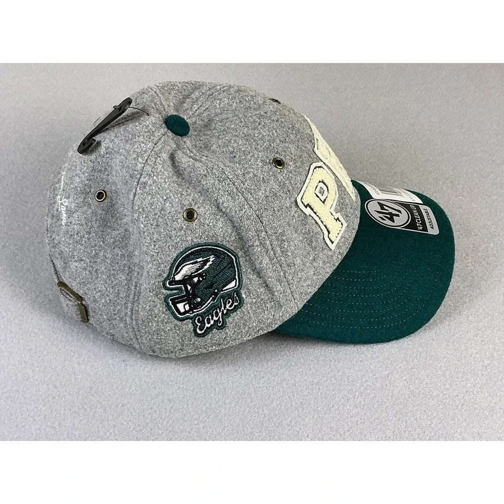 Philadelphia Eagles 47 Brand Clean Up Hat Gray Green Adjustable NFL Cap OSFA